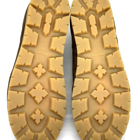 PRADA Mens Trail Triangle Logo Suede Lace Up Low Top Sneakers Shoes Moro - Picture 14 of 15